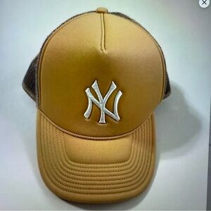 47. Brand New York Tan Baseball Cap with White Logo adjustable strap